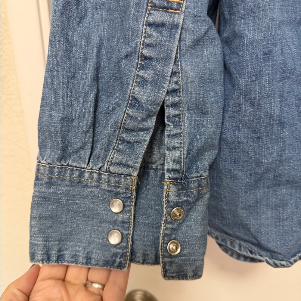 Levi's Barstow Men's XXL Denim Long Sleeve Western Shirt Blue Pearl Snap - Picture 4 of 8